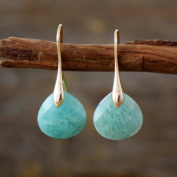 Amazonite Dew Drop Earrings