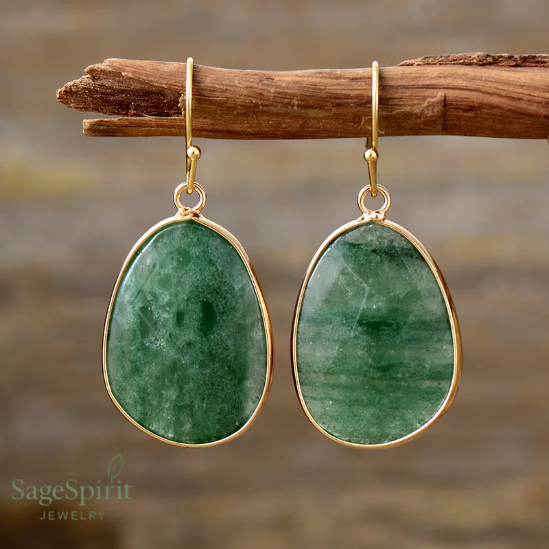 Green Aventurine Earrings - Sage Spirit Jewelry