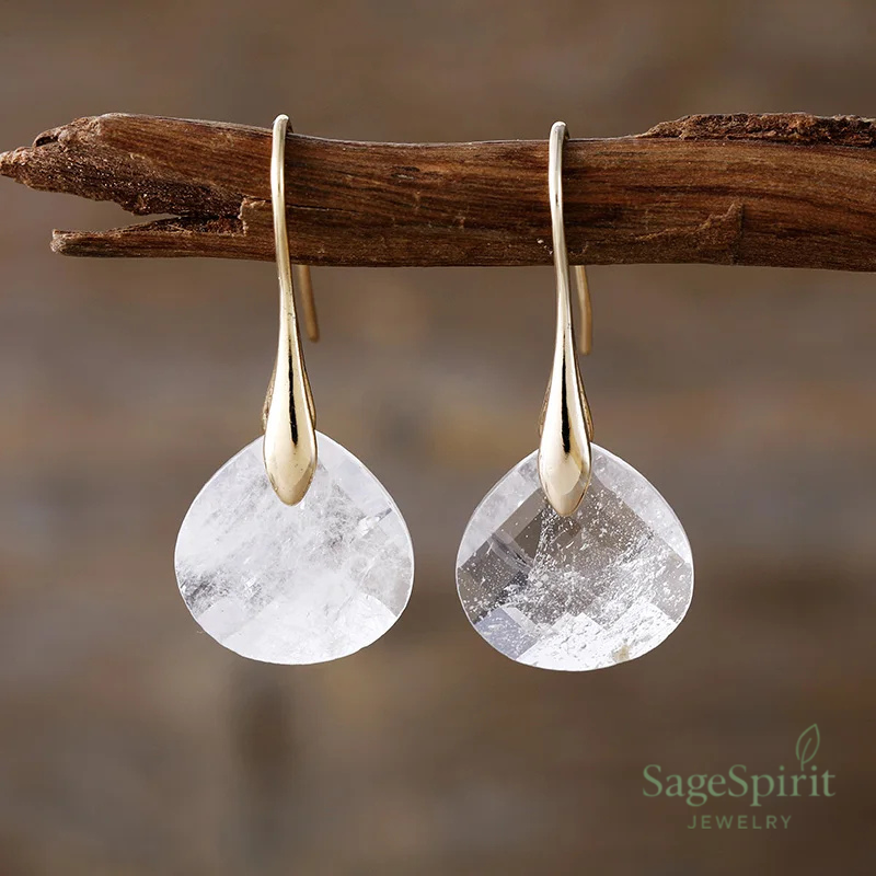 Clear Quartz Dew Drop Earrings