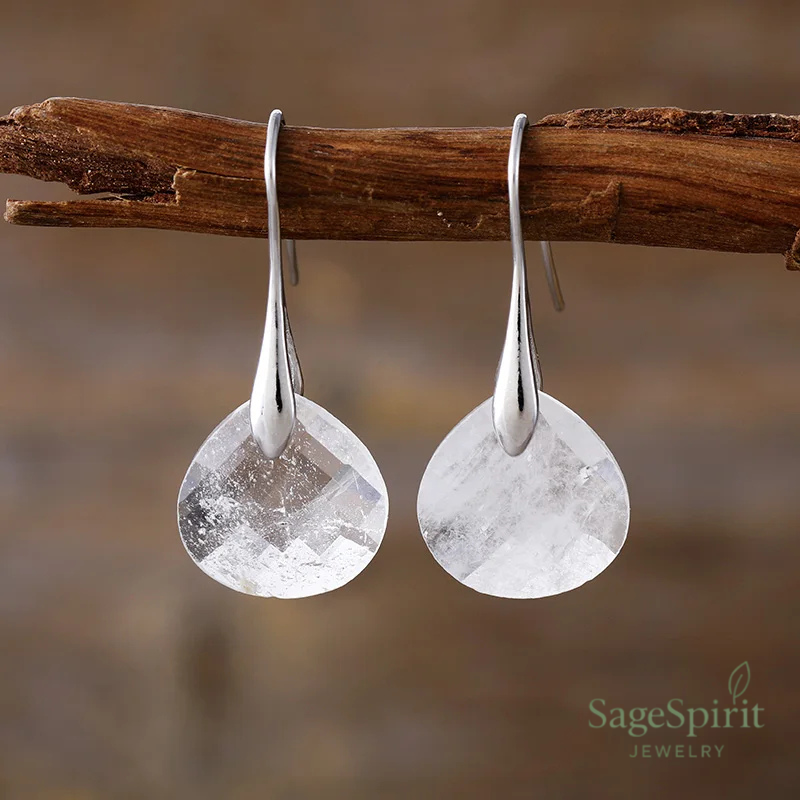 Clear Quartz Dew Drop Earrings