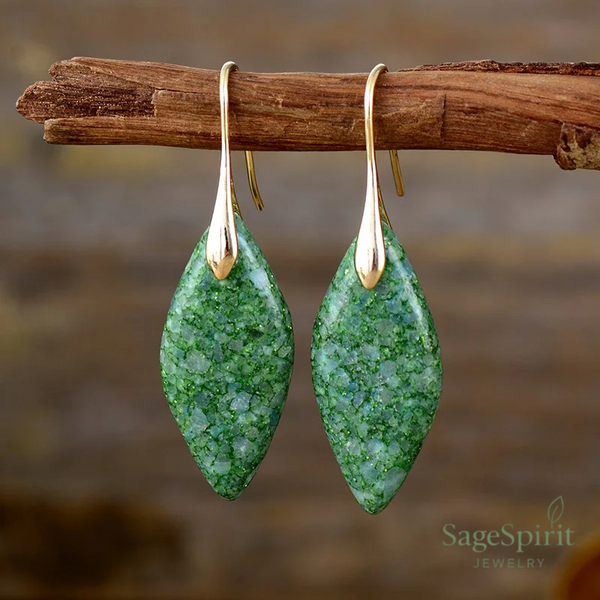 Forest Glow Leaf Earrings