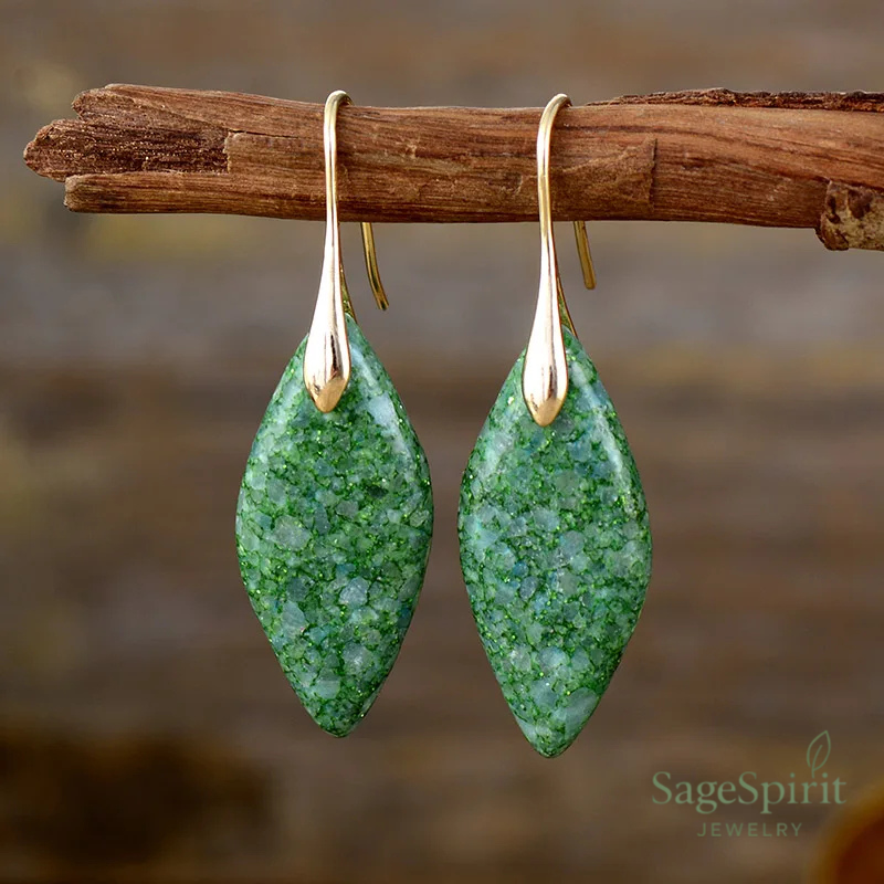 Forest Glow Leaf Earrings