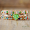 Green Kindred Heart Wrap Bracelet