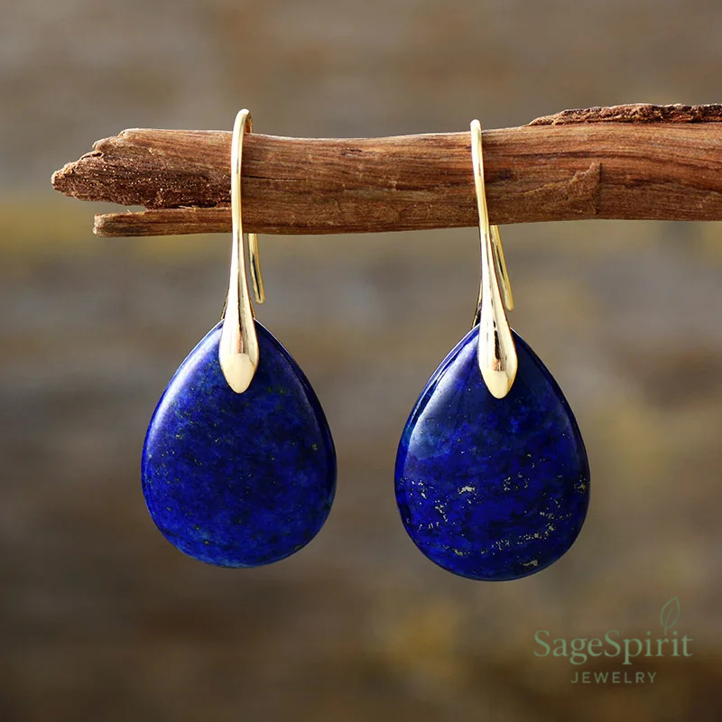 Lapis Drop of Wisdom Earrings