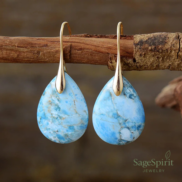 Light Apatite Drop of Flow Earring