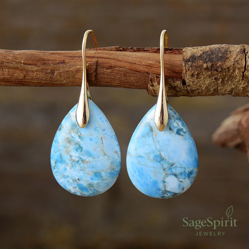 Light Apatite Drop of Flow Earring