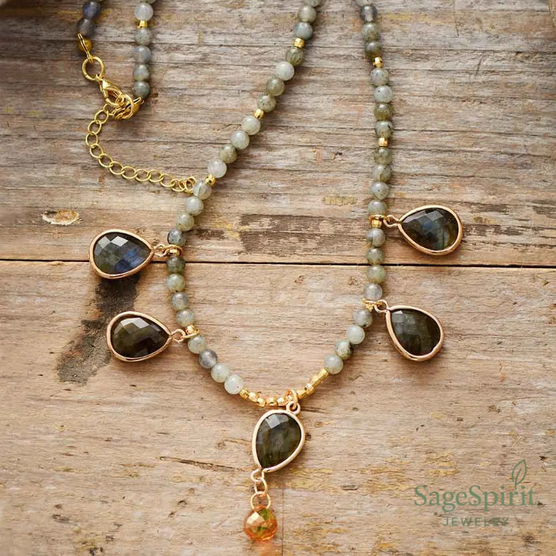 Mystic Light Teardrop Necklace