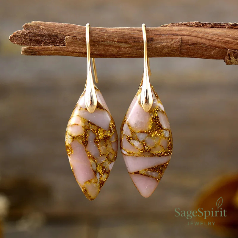 Opal Leaf Glow Earrings
