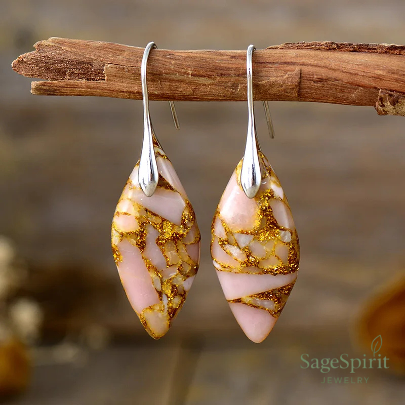 Opal Leaf Glow Earrings