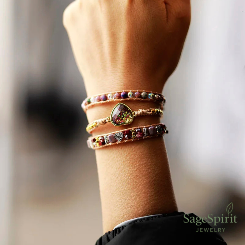 Purple Kindred Heart Wrap Bracelet