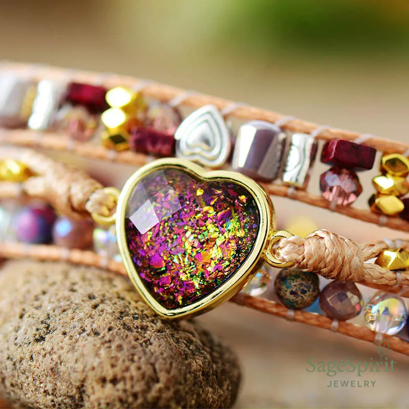 Purple Kindred Heart Wrap Bracelet