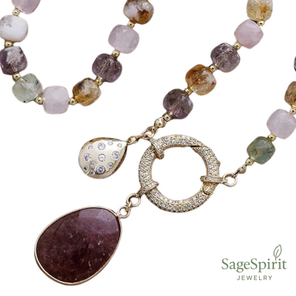 Quartz Light Lariat Necklace