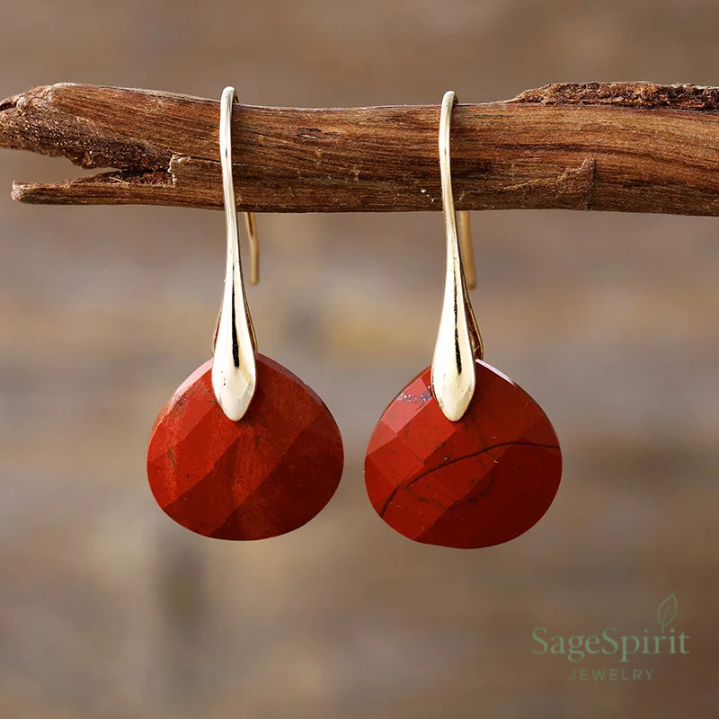 Red Jasper Dew Drop Earrings