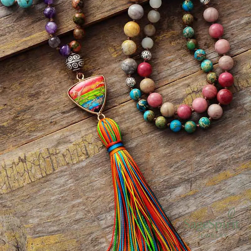 Sun Chakra Flow Tassel Necklace