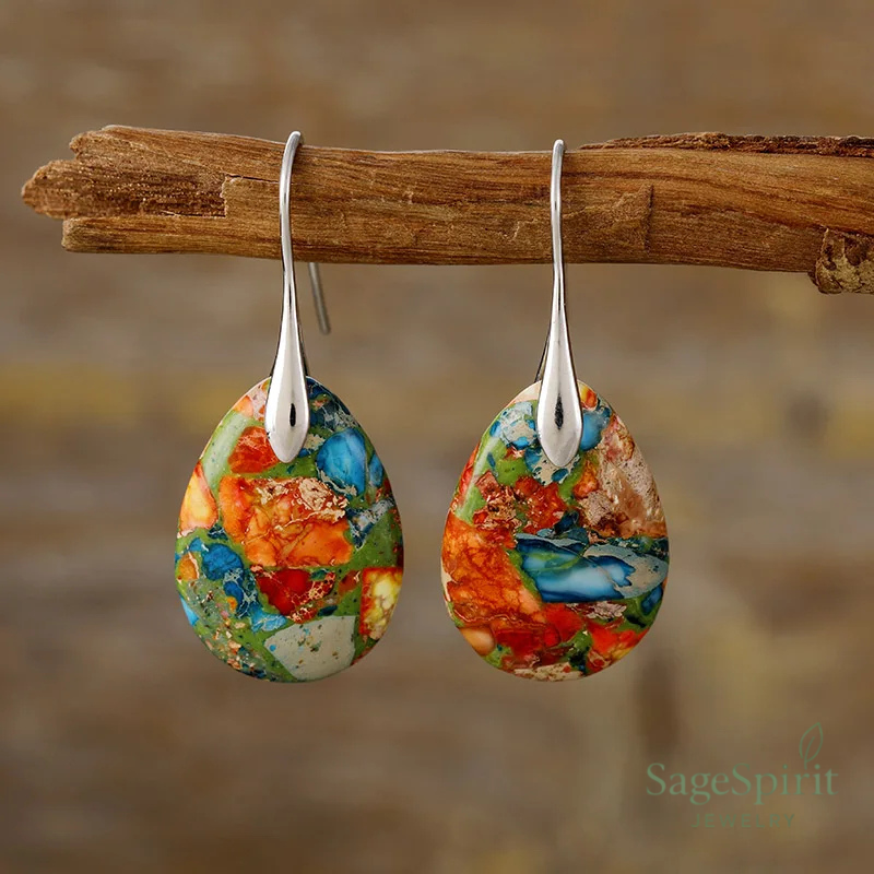 Sea Sediment Jasper Drop Earrings