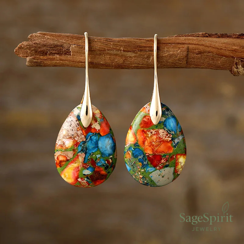 Sea Sediment Jasper Drop Earrings
