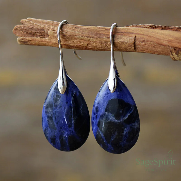 Celestial Sodalite Teardrop Earrings