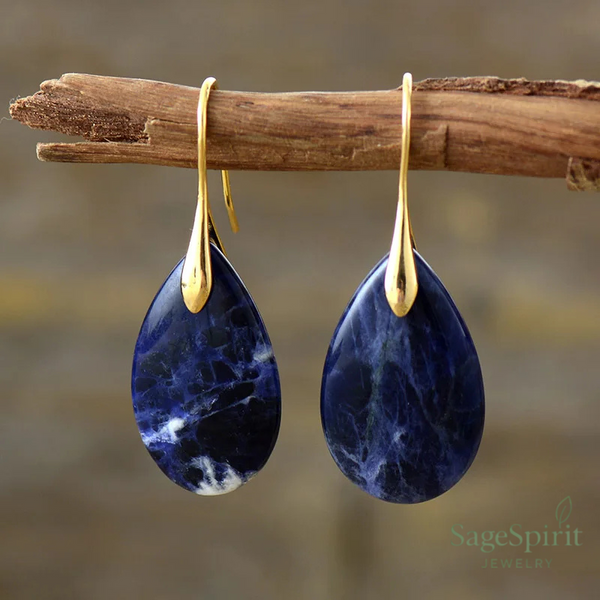 Celestial Sodalite Teardrop Earrings