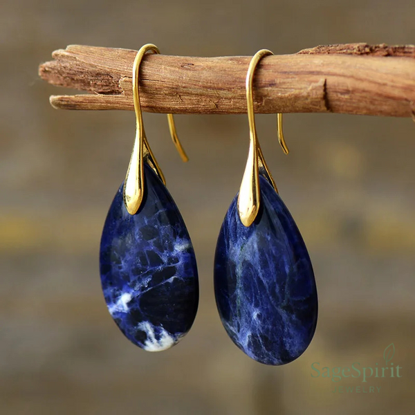 Celestial Sodalite Teardrop Earrings