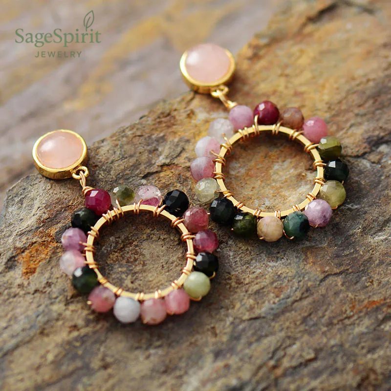 Tourmaline Harmony Circle Earrings