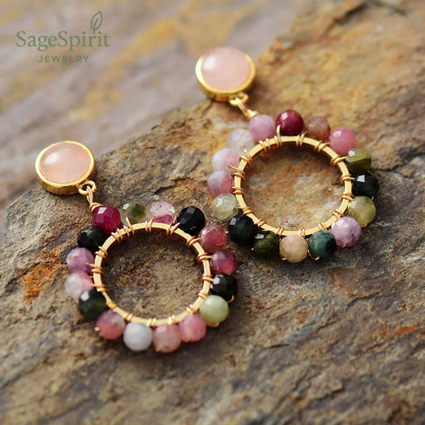 Tourmaline Harmony Circle Earrings
