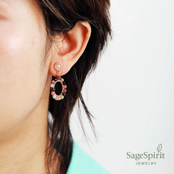 Tourmaline Harmony Circle Earrings