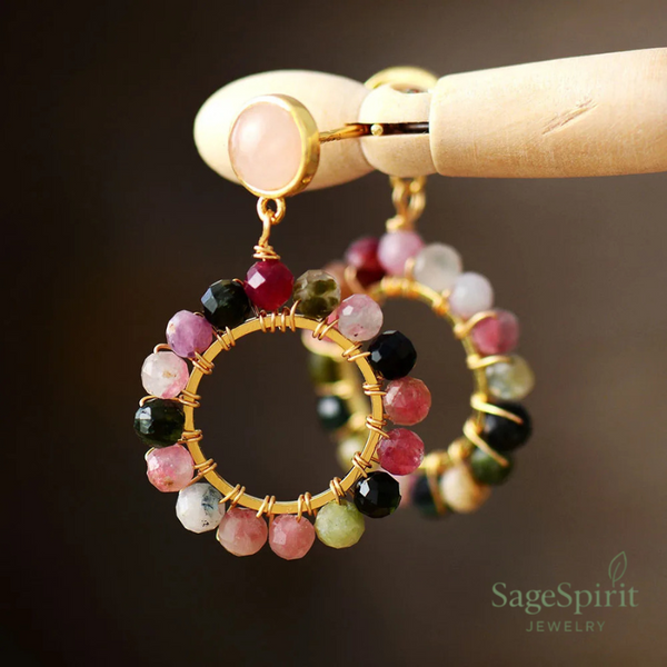 Tourmaline Harmony Circle Earrings