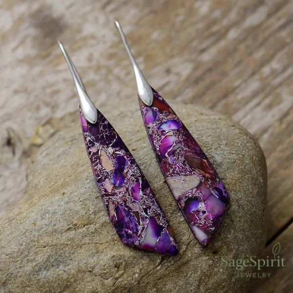 Bohemian Jasper Teardrop Earrings