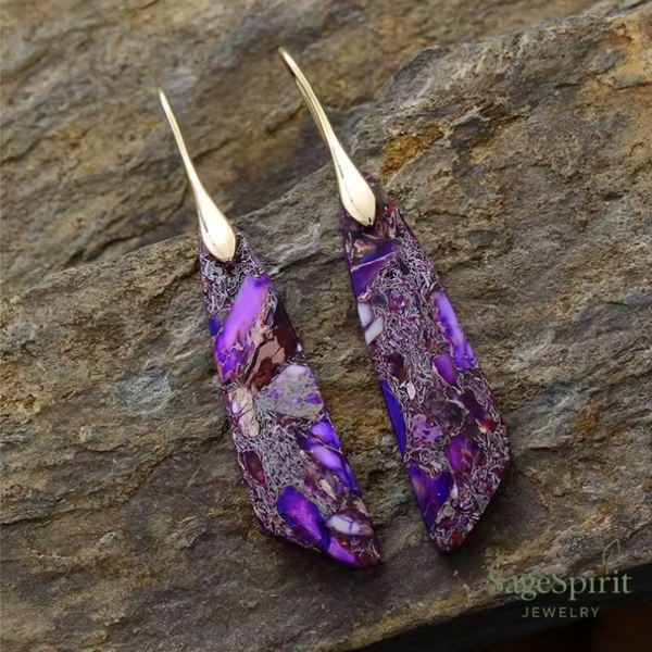 Bohemian Jasper Teardrop Earrings