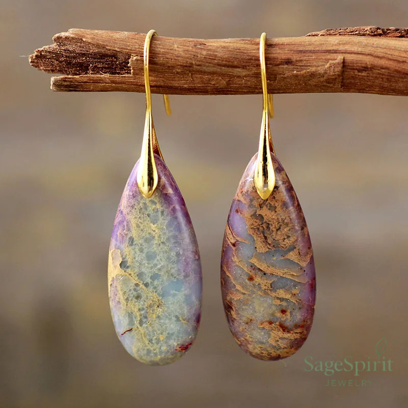 Fantasy Jasper Teardrop Earrings