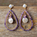 Amethyst Pearl Teardrop Earrings