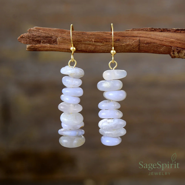 Agate Aura Gold-Plated Drop Earrings