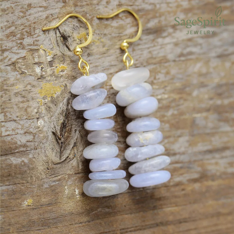 Agate Aura Gold-Plated Drop Earrings