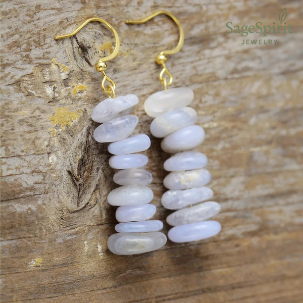 Agate Aura Gold-Plated Drop Earrings