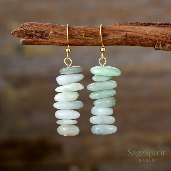 Jade Serenity Gold-Plated Drop Earrings