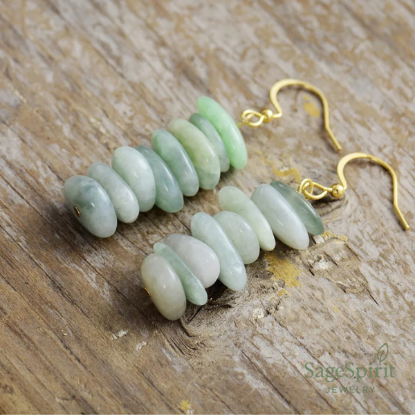 Jade Serenity Gold-Plated Drop Earrings