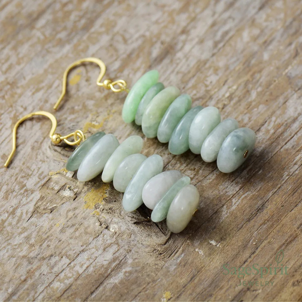 Jade Serenity Gold-Plated Drop Earrings