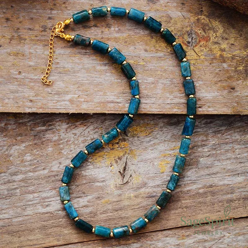 Celestial Apatite Tube Bead Choker
