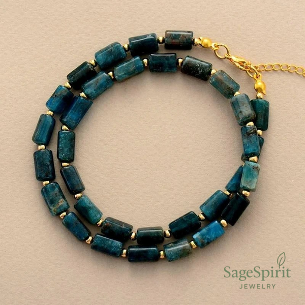 Celestial Apatite Tube Bead Choker