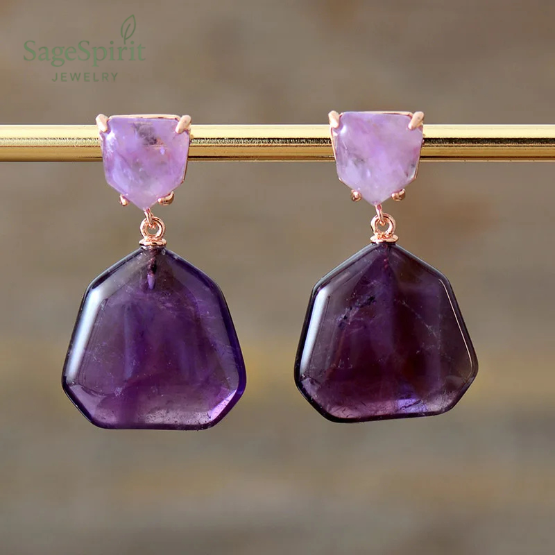 Celestial Amethyst Stud Earrings