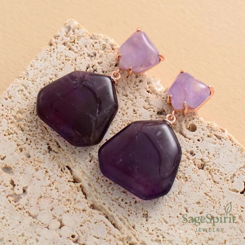 Celestial Amethyst Stud Earrings