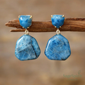 Ocean Spirit Apatite Stud Earrings