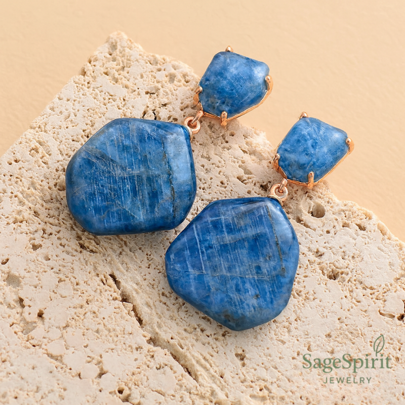 Ocean Spirit Apatite Stud Earrings