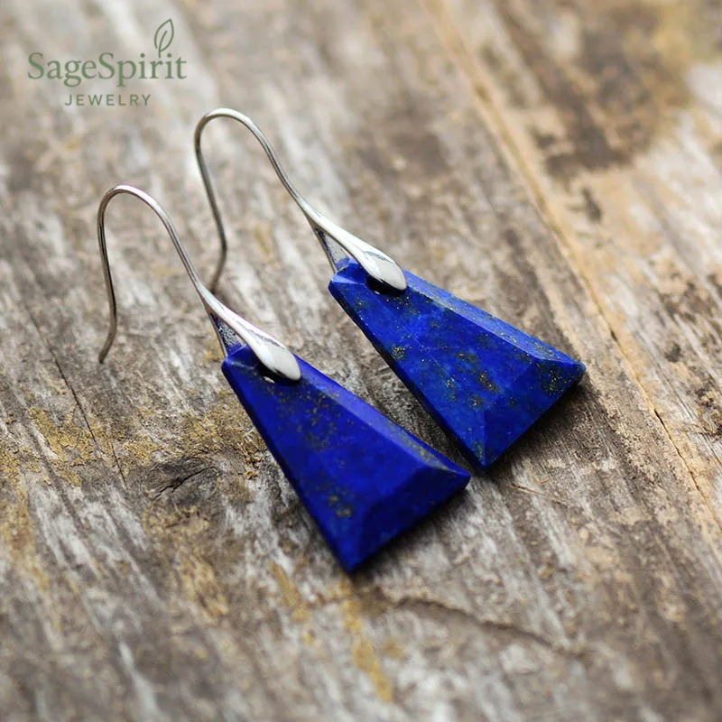 Celestial Lapis Lazuli Drop Earrings