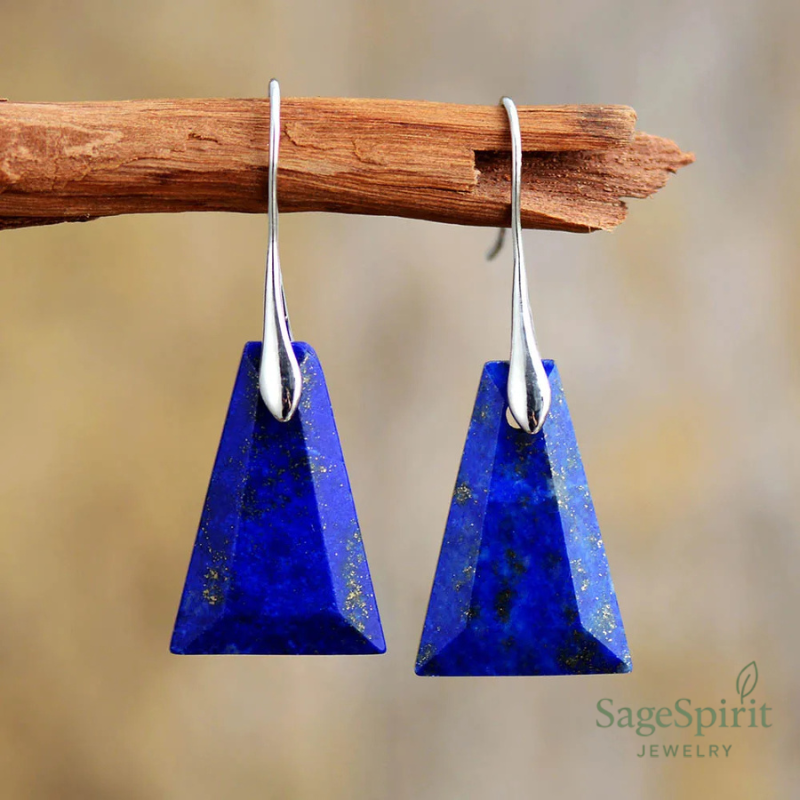 Celestial Lapis Lazuli Drop Earrings