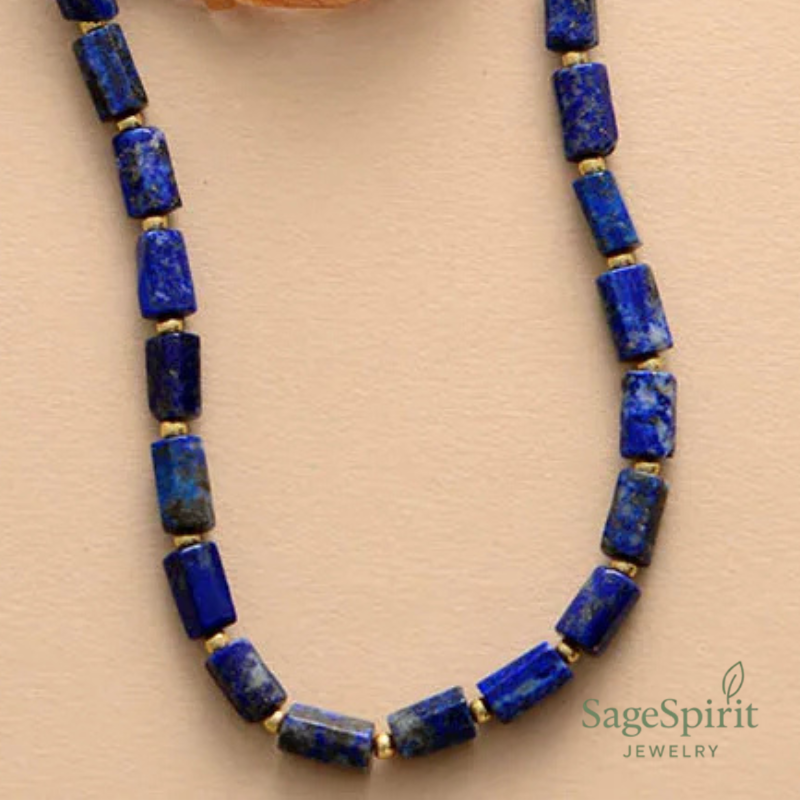 Lapis Lazuli Lariat Choker Necklace