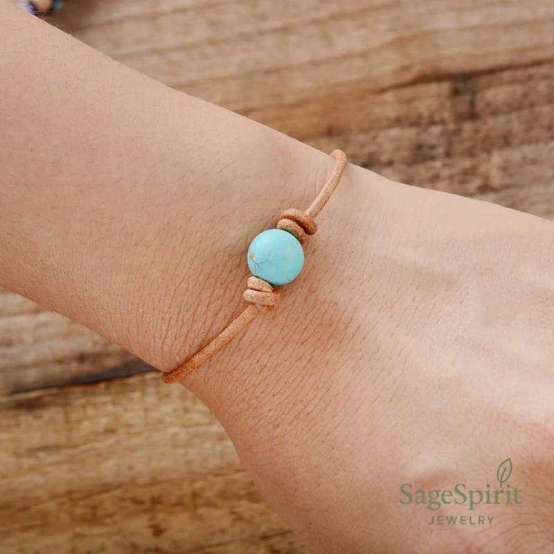 Turquoise Leather Bracelet