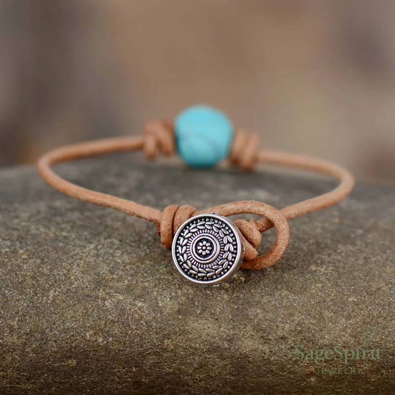 Turquoise Leather Bracelet