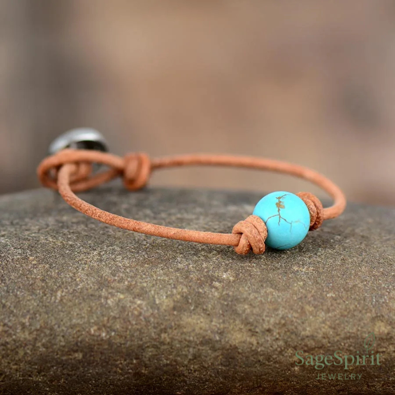 Turquoise Leather Bracelet