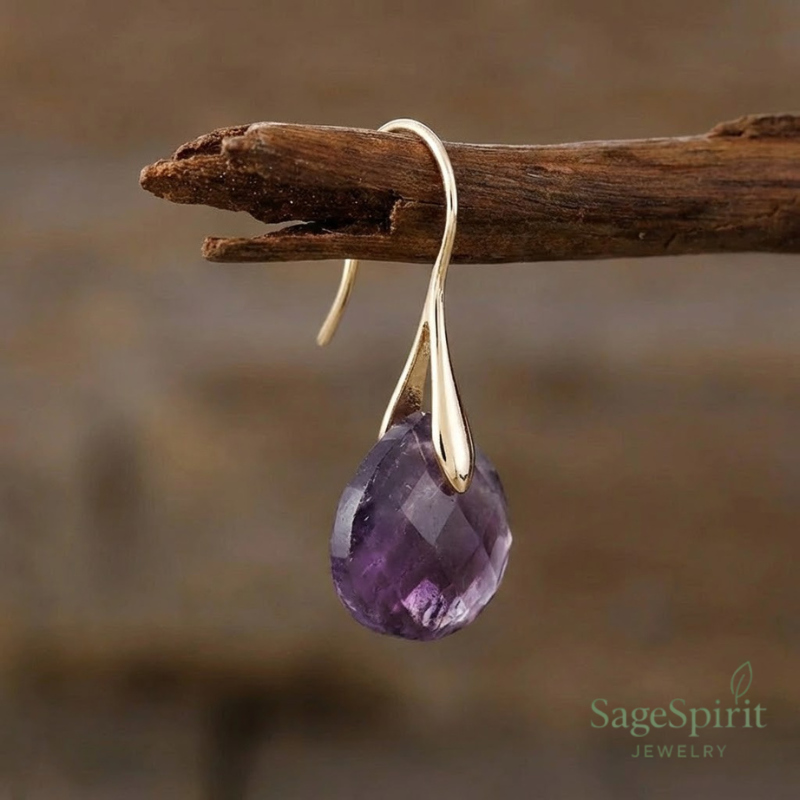 Amethyst Dew Drop Earrings